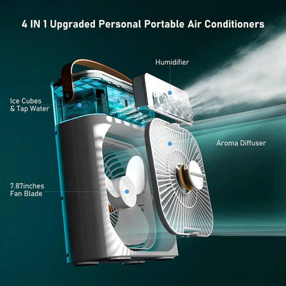 Portable Humidifier Air Cooler Mist Fan Mini Cooler for Home
