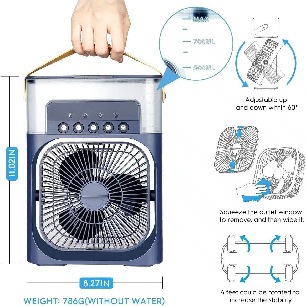 Portable Humidifier Air Cooler Mist Fan Mini Cooler for Home